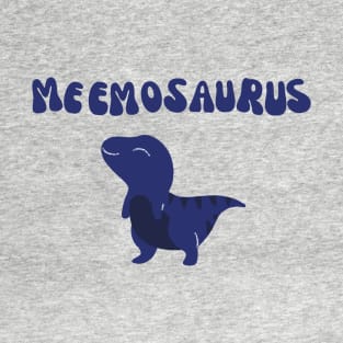 Meemosaurus groovy dino navy blue T-Shirt